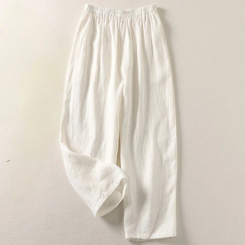 Susanna | Pantaloni in lino da donna larghi con elastico in vita