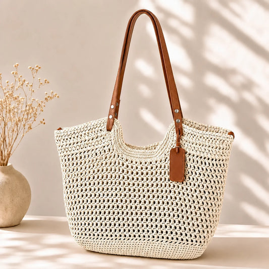 Clare | La borsa tote all'uncinetto tessuta a mano